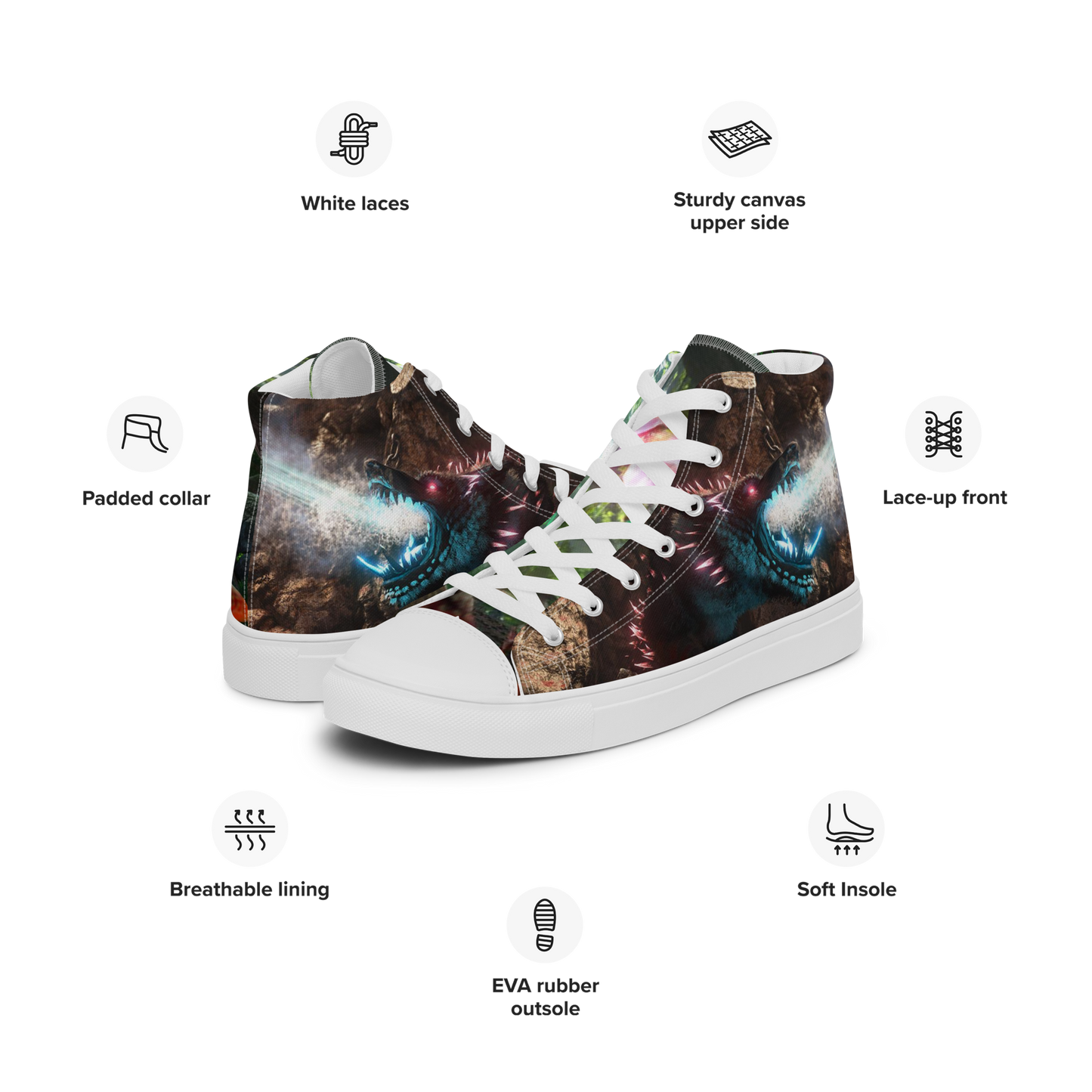 Men’s high top canvas shoes Fenrirsulfr